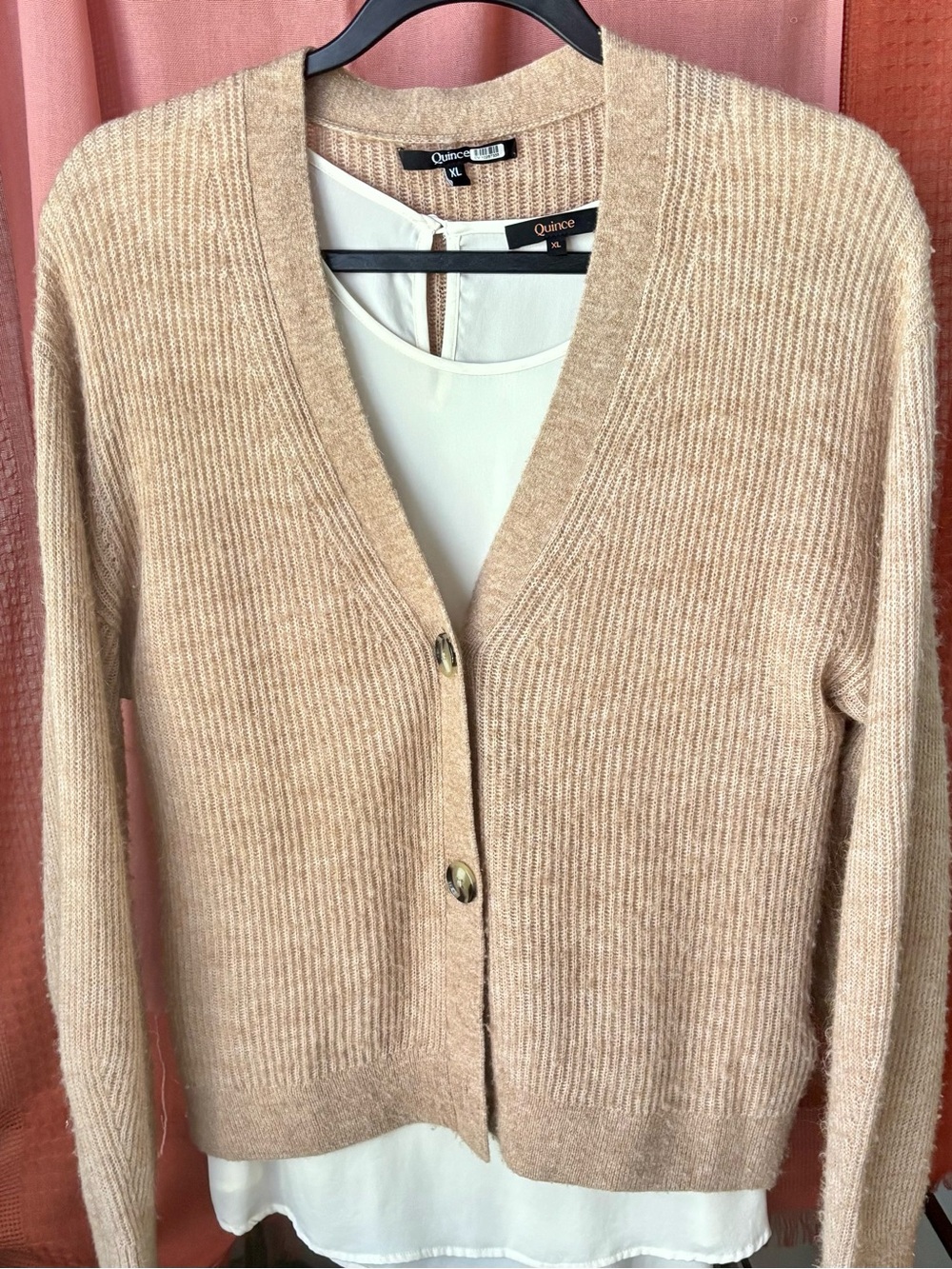 Quince Baby Alpaca Oversized Cardigan Tan XL Pristine Condition